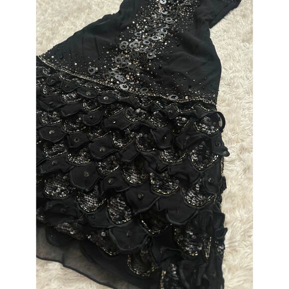 Sue Wong Nocturne Vintage 90’s Silk Dress Silk Slip Mini Dress Beaded Fairy Prom - Picture 8 of 8